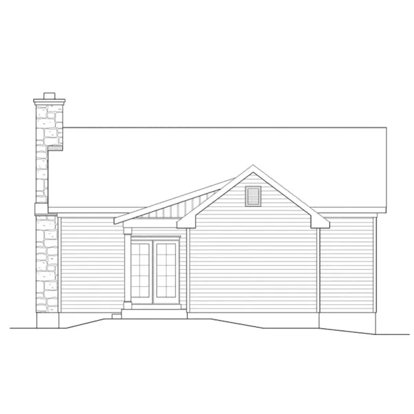 Craftsman House Plan Rear Elevation - Mill River Cottage Home 058D-0195 - Shop House Plans and More