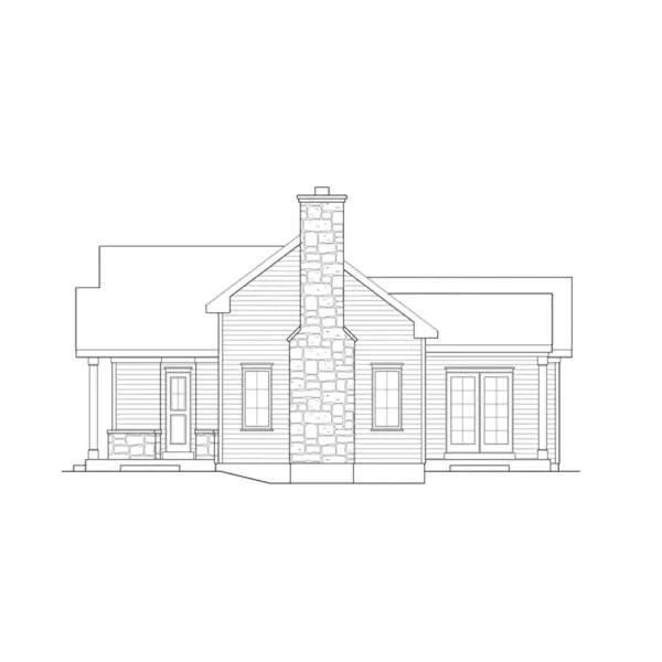 Craftsman House Plan Right Elevation - Mill River Cottage Home 058D-0195 - Shop House Plans and More