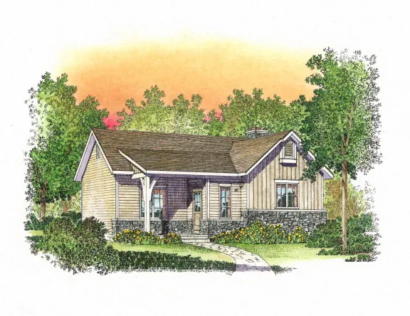 Cabin & Cottage House Plan Front Image - Sawyer Hill Cottage Home 058D-0196 - Shop House Plans and More