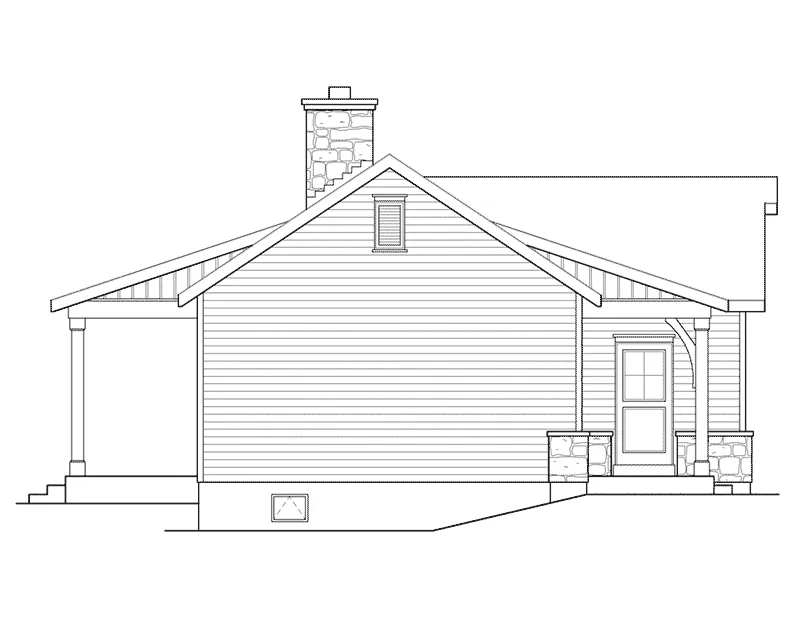 Cabin & Cottage House Plan Left Elevation - Sawyer Hill Cottage Home 058D-0196 - Shop House Plans and More