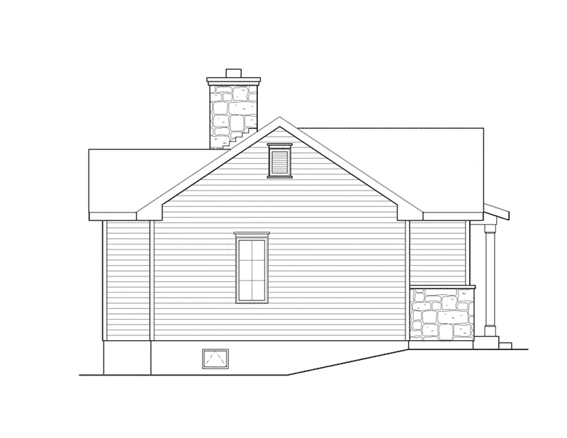Lake House Plan Left Elevation - Calriver Country Cottage 058D-0197 - Search House Plans and More