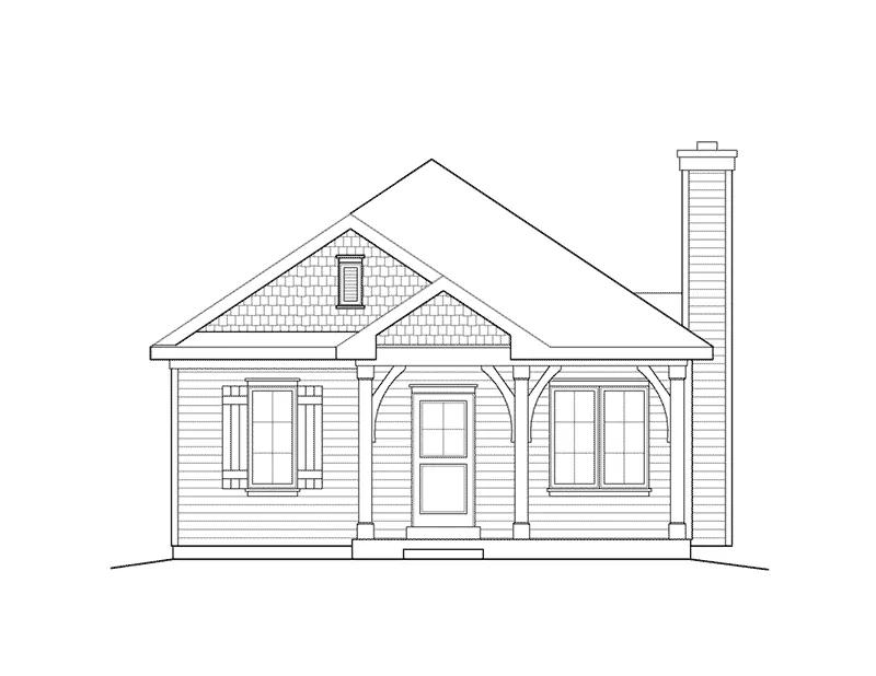 Craftsman House Plan Front Elevation - Everett Creek Country Cottage 058D-0198 - Search House Plans and More