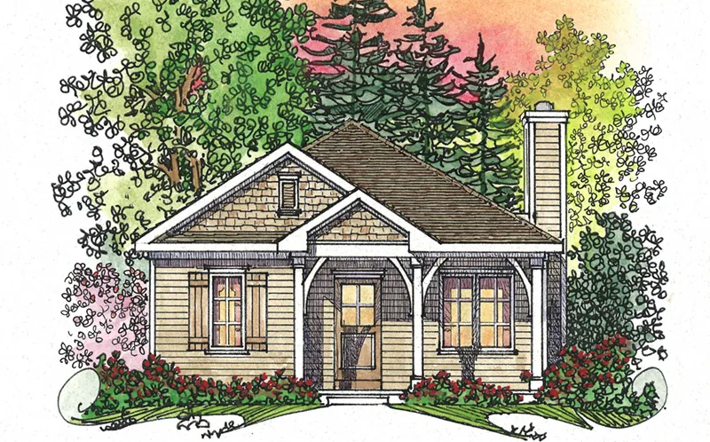 Craftsman House Plan Front Image - Everett Creek Country Cottage 058D-0198 - Search House Plans and More