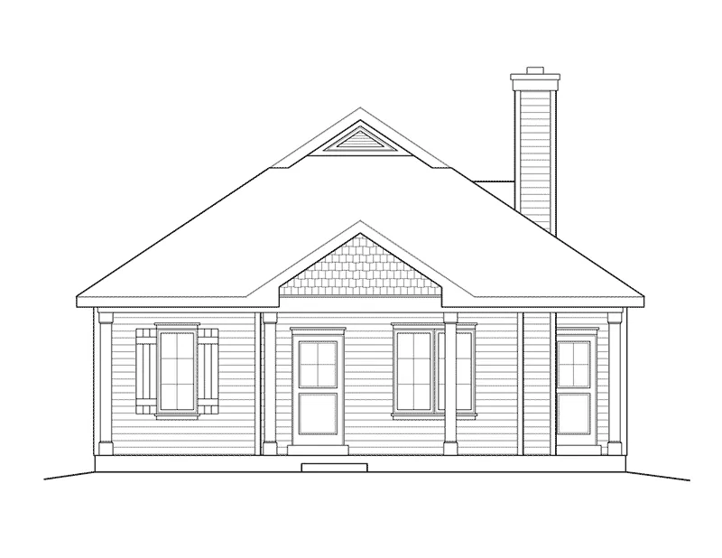 Rustic House Plan Front Elevation - Harlow Creek Country Cottage 058D-0199 - Search House Plans and More