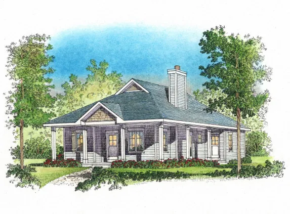 Rustic House Plan Front Image - Harlow Creek Country Cottage 058D-0199 - Search House Plans and More