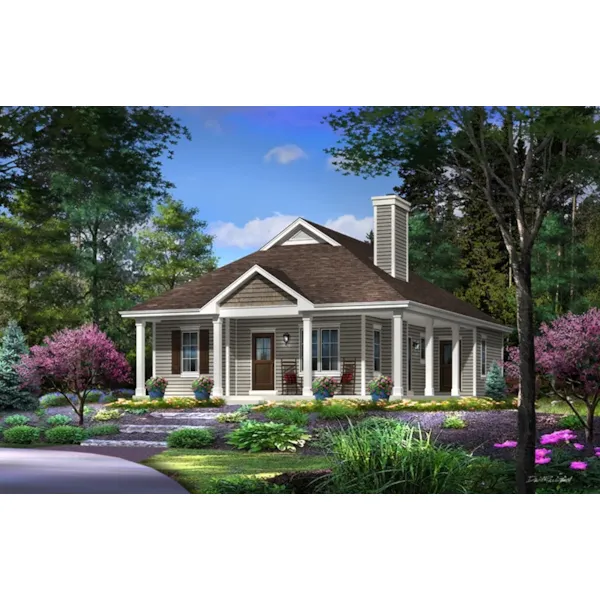 Cabin & Cottage House Plan Front of Home - Harlow Creek Country Cottage 058D-0199 - Search House Plans and More