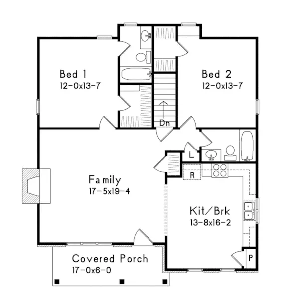 Shingle House Plan First Floor - Deer Lake Rustic Cottage Home 058D-0200 - Search House Plans and More