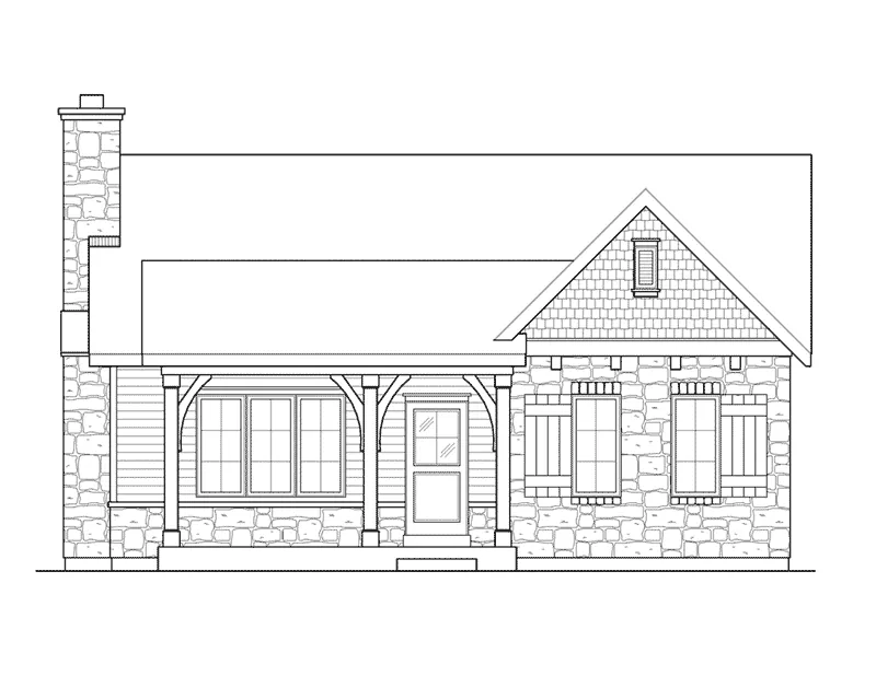 Mountain House Plan Front Elevation - Deer Lake Rustic Cottage Home 058D-0200 - Search House Plans and More