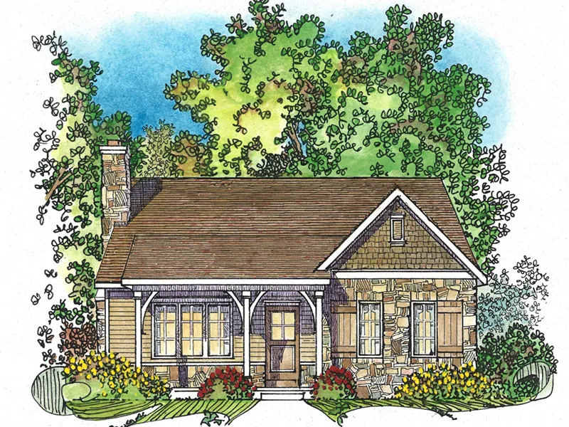 Mountain House Plan Front Image - Deer Lake Rustic Cottage Home 058D-0200 - Search House Plans and More