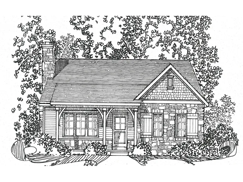 Mountain House Plan Front Image of House - Deer Lake Rustic Cottage Home 058D-0200 - Search House Plans and More