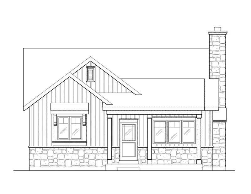 Mountain House Plan Front Elevation - Brookfalls Craftsman Home 058D-0201 - Search House Plans and More