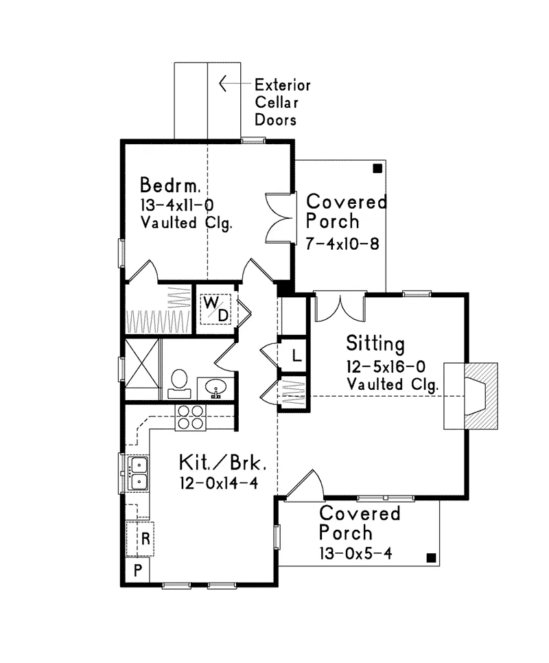Lake House Plan First Floor - Gatehill Rustic Cabin Home 058D-0202 - Search House Plans and More