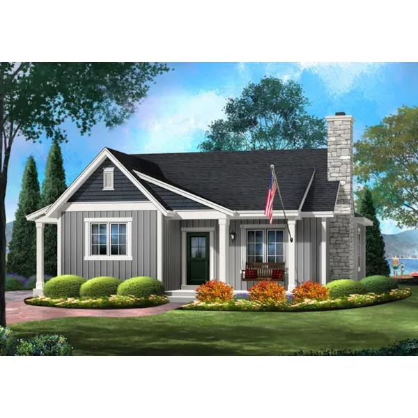 Ranch House Plan Front of Home - Kemp Woods Country Home 058D-0204 - Search House Plans and More