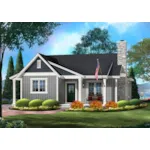 Cabin & Cottage House Plan Front of House 058D-0204