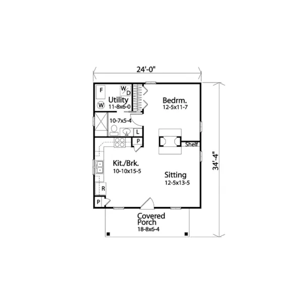 Cabin & Cottage House Plan First Floor - Marie Flatts Craftsman Cabin 058D-0207 - Shop House Plans and More