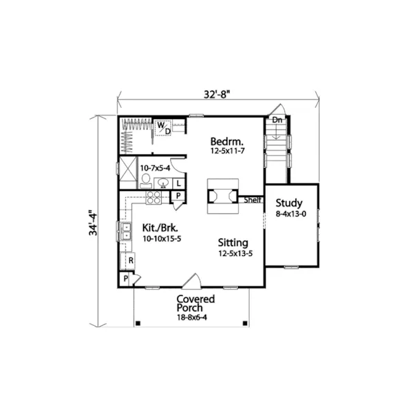 Ranch House Plan First Floor - Neva Pass Country Cabin 058D-0208 - Shop House Plans and More