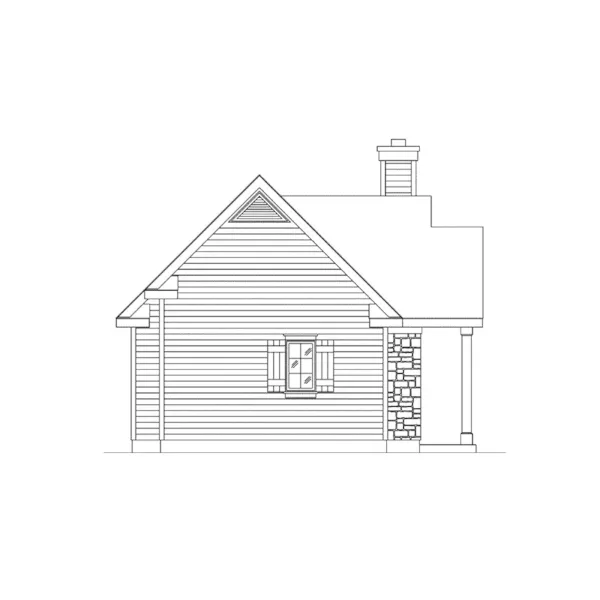 Shingle House Plan Left Elevation - Peal Hollow Country Cabin 058D-0210 - Shop House Plans and More