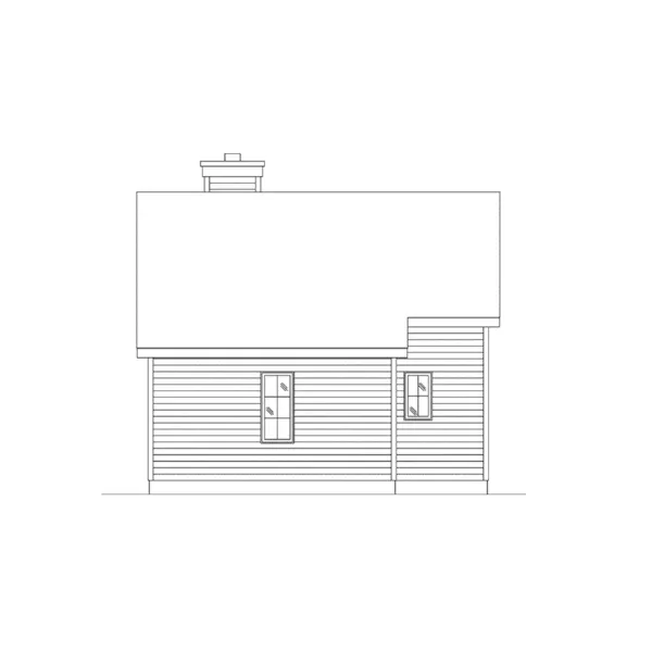 Shingle House Plan Rear Elevation - Peal Hollow Country Cabin 058D-0210 - Shop House Plans and More