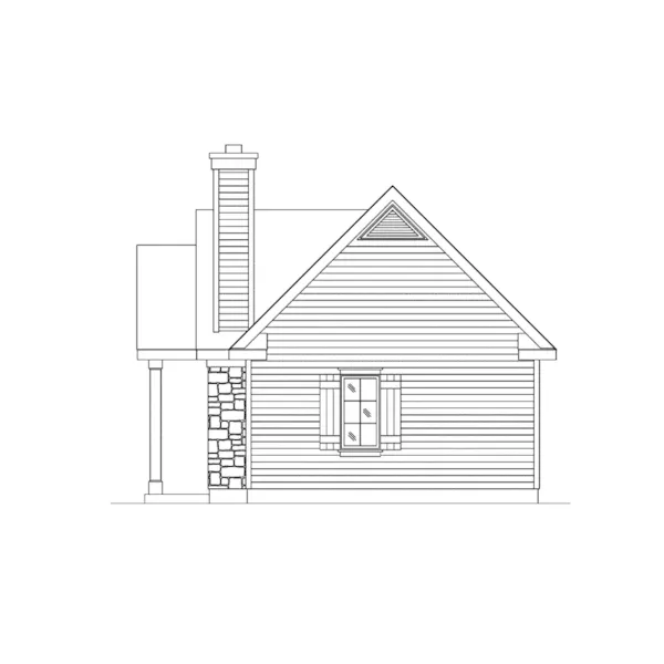 Shingle House Plan Right Elevation - Peal Hollow Country Cabin 058D-0210 - Shop House Plans and More