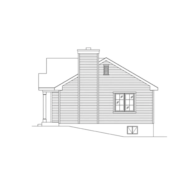 Cabin & Cottage House Plan Right Elevation - Adams Small Cottage Home 058D-0211 - Shop House Plans and More