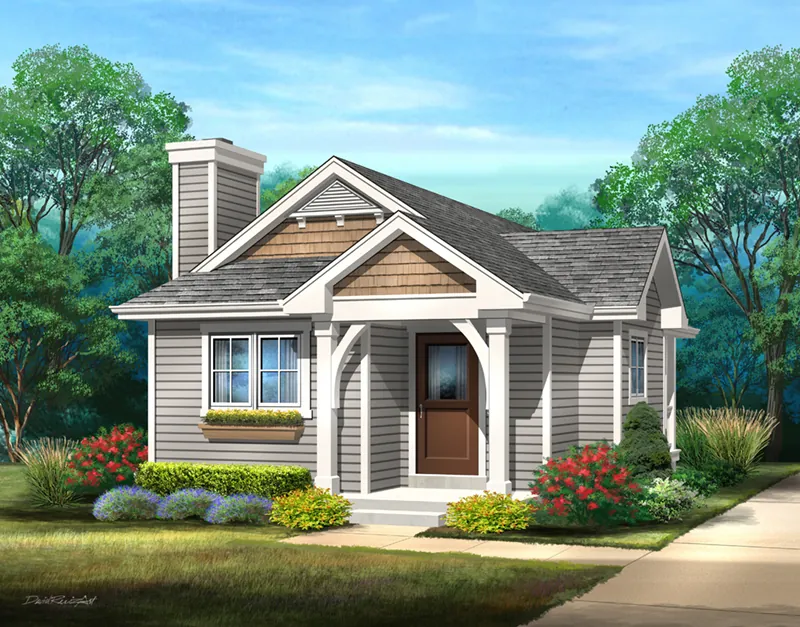 Mountain House Plan Front of Home - Mill Hollow Craftsman Home 058D-0213 - Shop House Plans and More