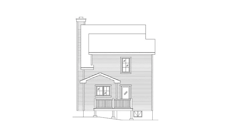 Arts & Crafts House Plan Rear Elevation - 058D-0215 - Shop House Plans and More