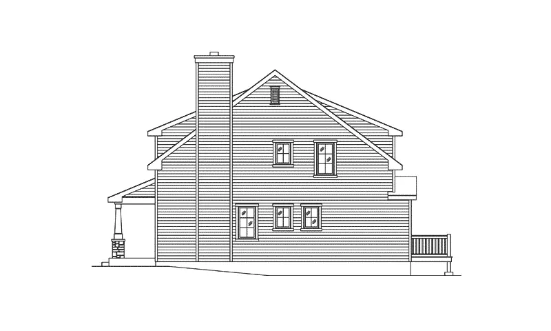 Arts & Crafts House Plan Right Elevation - 058D-0215 - Shop House Plans and More