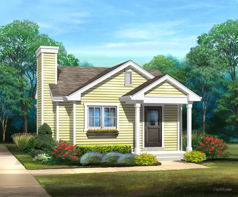 Cabin & Cottage House Plan Front of Home - 058D-0216 - Shop House Plans and More