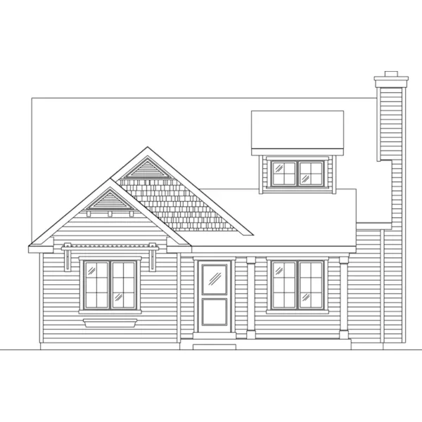 Craftsman House Plan Front of Home - Wright Craftsman Cottage 058D-0217 - Shop House Plans and More