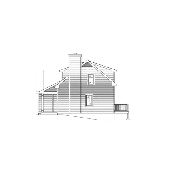 Craftsman House Plan Right Elevation - Wright Craftsman Cottage 058D-0217 - Shop House Plans and More