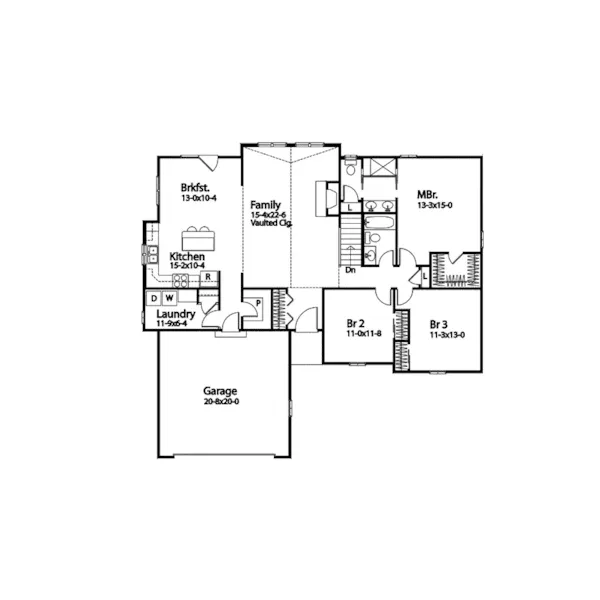 Traditional House Plan First Floor - Whittemore Ranch Home 058D-0219 - Shop House Plans and More