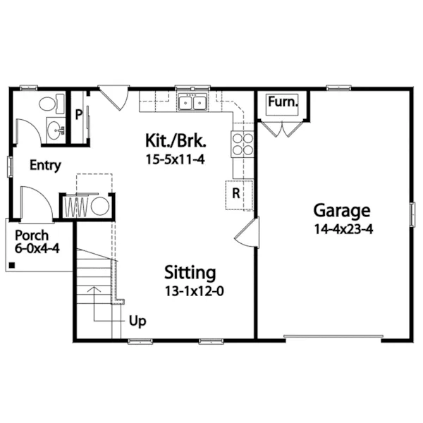 Colonial House Plan First Floor - Patti Harbor Cape Cod Cottage 058D-0224 - Shop House Plans and More