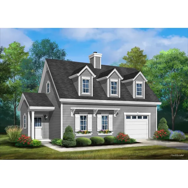 Colonial House Plan Front of Home - Patti Harbor Cape Cod Cottage 058D-0224 - Shop House Plans and More