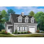 Colonial House Plan Front of Home - Patti Harbor Cape Cod Cottage 058D-0224 - Shop House Plans and More