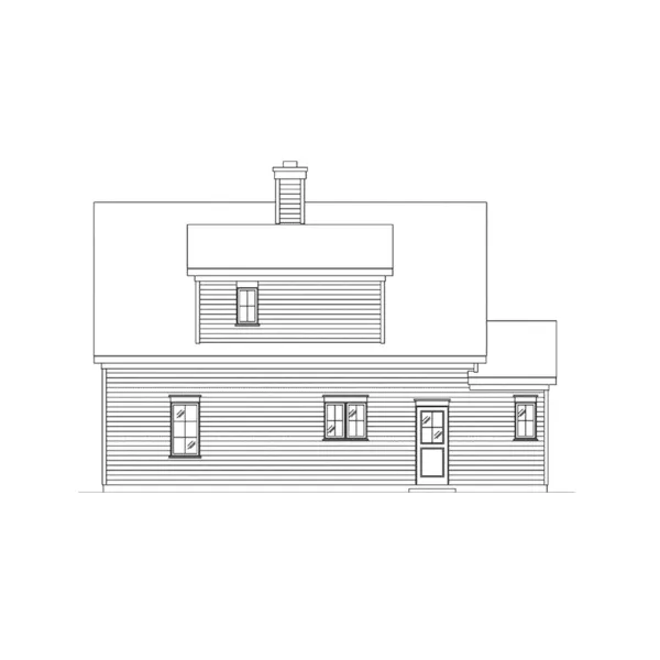 Colonial House Plan Rear Elevation - Patti Harbor Cape Cod Cottage 058D-0224 - Shop House Plans and More