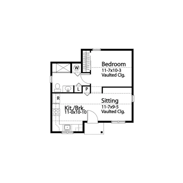 Rustic House Plan First Floor - Polly Country Cottage 058D-0225 - Shop House Plans and More