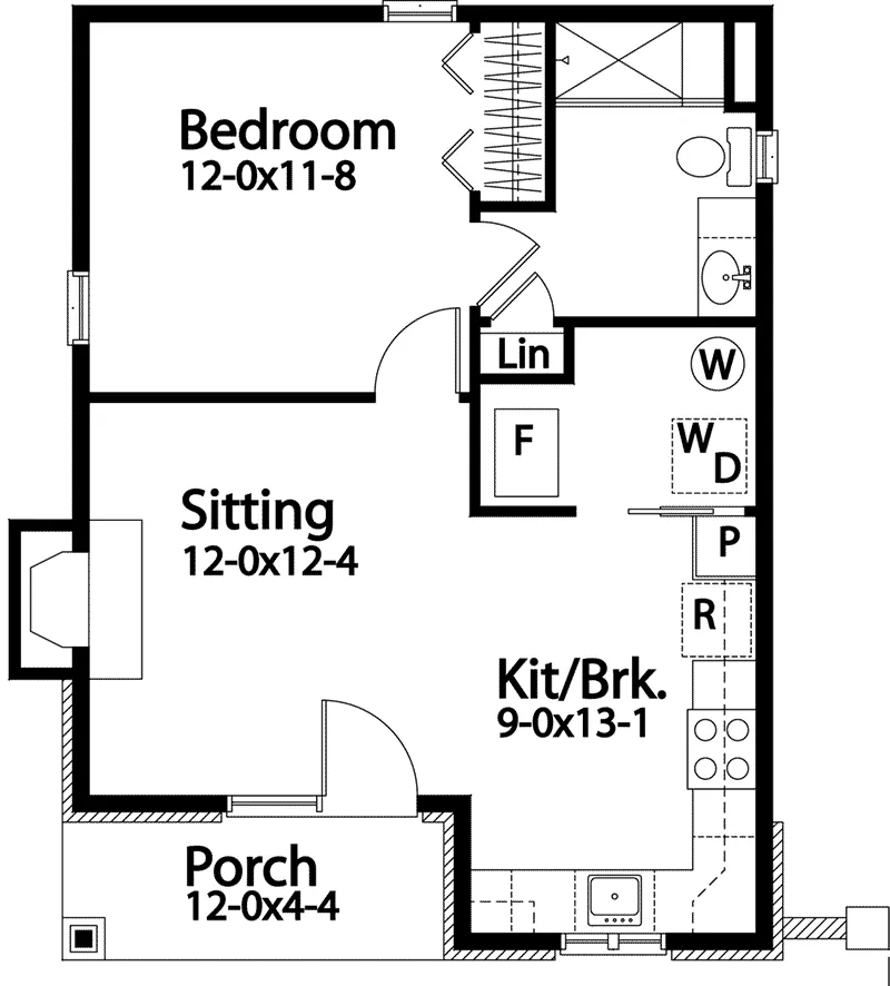 Ranch House Plan First Floor - Paula Country Cottage 058D-0227 - Shop House Plans and More