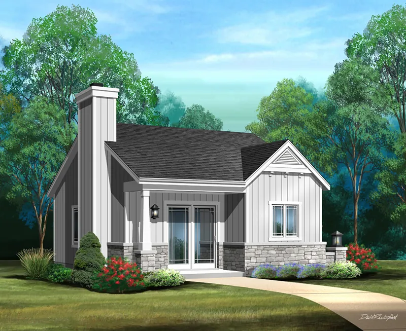 Ranch House Plan Front of Home - Paula Country Cottage 058D-0227 - Shop House Plans and More