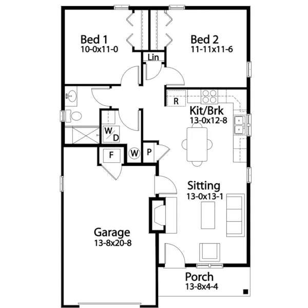 Country House Plan First Floor - Olena Craftsman Cottage 058D-0230 - Shop House Plans and More