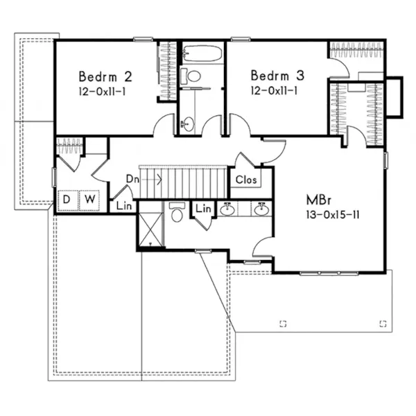 Craftsman House Plan Second Floor - 058D-0268 - Shop House Plans and More