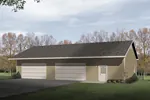 Large four-car garage is a style that would look great with any house plan