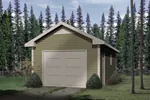 One-car garage with Western style roof design