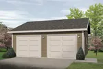 Two-car garage has side entrance for easy accessibility