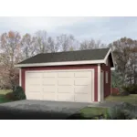 Classic two-car garage with siding exterior