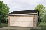 Two-car garage has brick exterior for a sturdy low-maintenance style