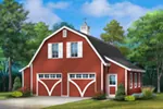 Building Plans Front of Home - Sadie Barn Style Loft Garage 059D-6109 | House Plans and More