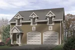 Stylish two-car garage apartment with triple dormers and a covered front porch