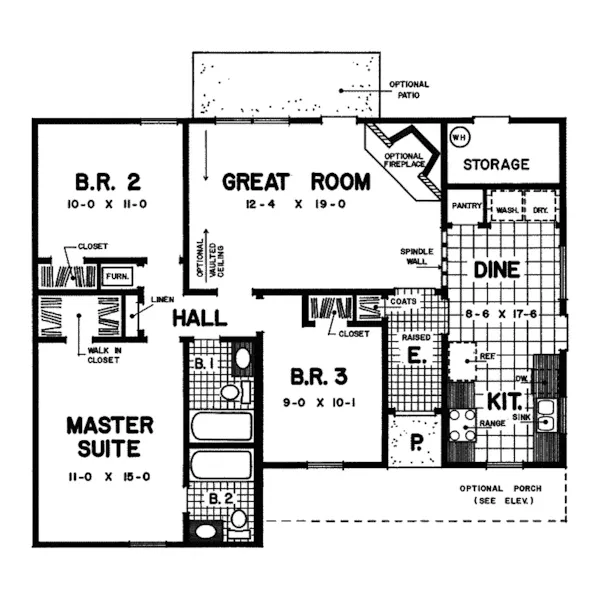 Country House Plan First Floor - Farm Valley Country Home 060D-0003 - Search House Plans and More