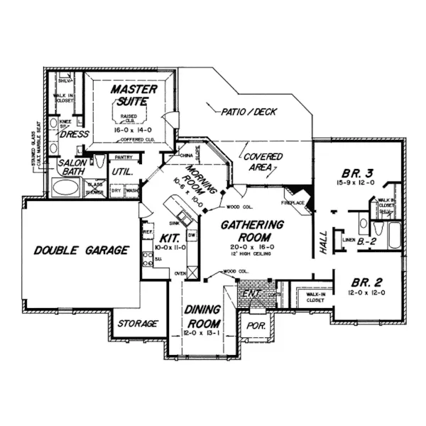 Southern House Plan First Floor - Lizabeth Traditional Home 060D-0006 - Shop House Plans and More