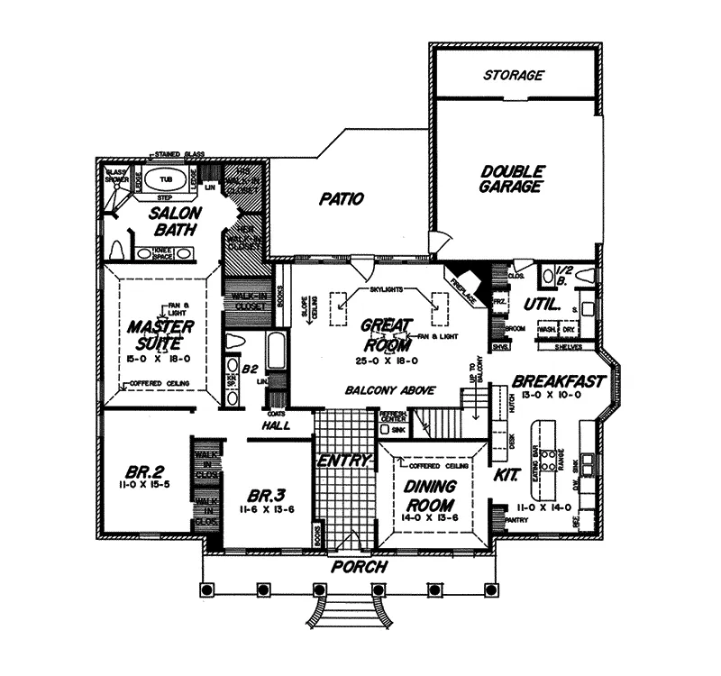 Country House Plan First Floor - Julian Hill Plantation Home 060D-0009 - Search House Plans and More